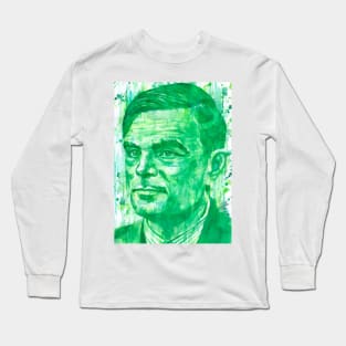 ALAN TURING watercolor portrait .1 Long Sleeve T-Shirt